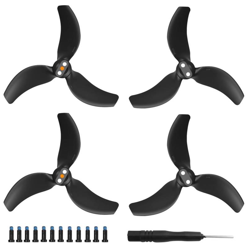 Bocguy Avata 2 Propeller, 4 Pcs Drohne DJI Avatar Propeller mit 12 Schrauben & Schraubendreher, DJI Avata 2 Zubehör für Drohnenersatz, 3032S DJI Avatar 2 Propeller Blätter Geräuscharm von Bocguy