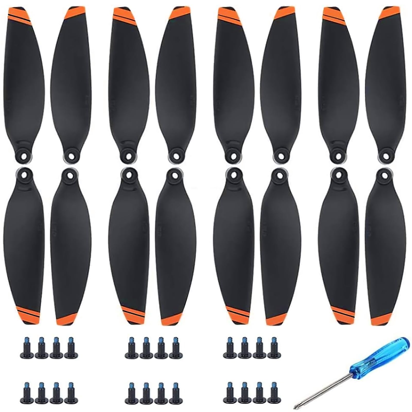 Bocguy Mavic Mini Propeller, 16 Pcs Drohne Mavic Mini Propeller mit 24 Schrauben und Schraubendreher, Mavic Mini Zubehör für Drohnenersatz, 4726 Propeller für Mavic Mini (Orange) von Bocguy