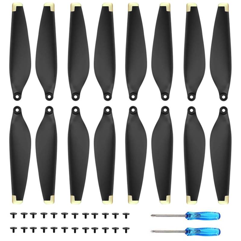 Bocguy Mini 3 Pro Propeller/Mini 4 Pro Propeller, 16 Pcs Propeller für Drohne DJI Mini 3 Pro/DJI Mini 4 Pro Propeller, Low-Noise & Quick-Release, DJI Mini 3 Pro Zubehör für Drohnenersatz (Gold) von Bocguy