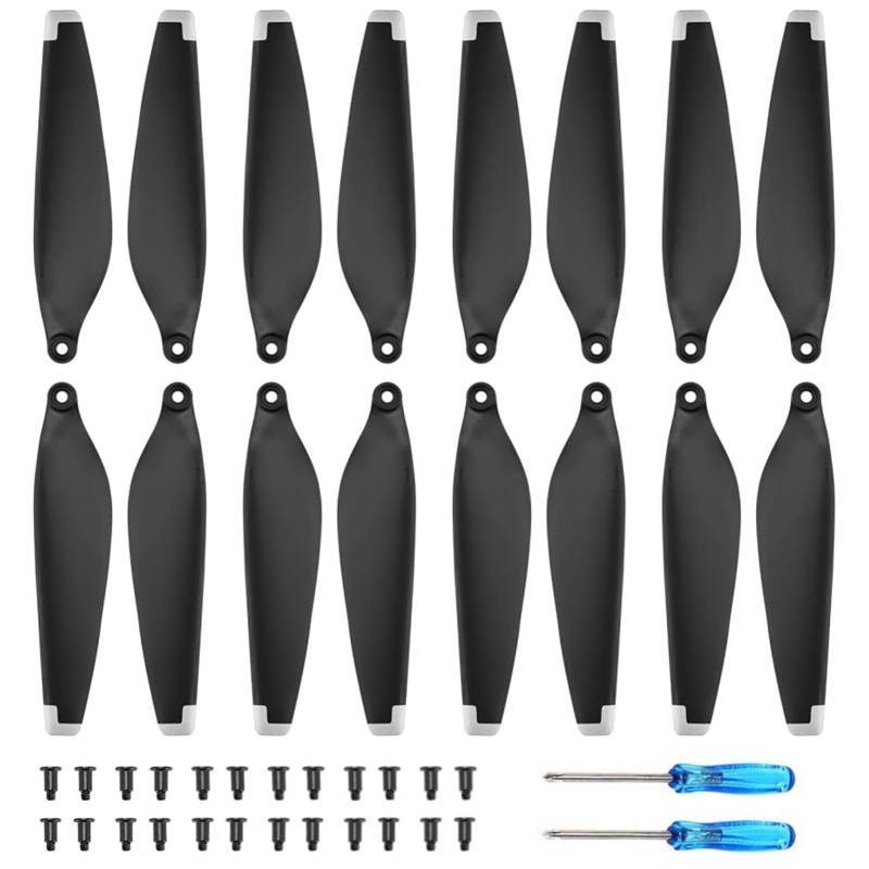 Bocguy Mini 3 Propeller, 16 Pcs Drohne DJI Mini 3 Propeller mit 24 Schrauben und Schraubendreher, DJI Mini 3 Zubehör für Drohnenersatz, Low-Noise & Stabil Propeller (Silber) von Bocguy