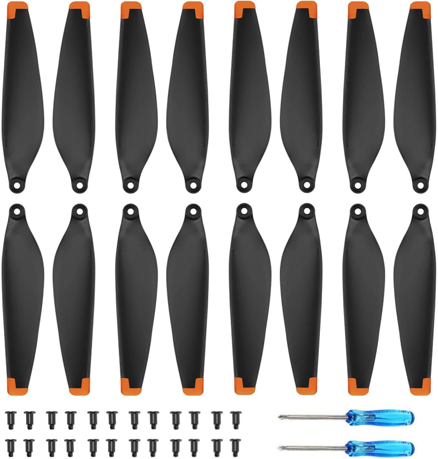 Bocguy Mini 3 Propeller, 16 Pcs Drohne Mini 3 Propeller mit 24 Schrauben und Schraubendreher, Mini 3 Zubehör für Drohnenersatz, Low-Noise & Stabil Propeller (Orange) von Bocguy