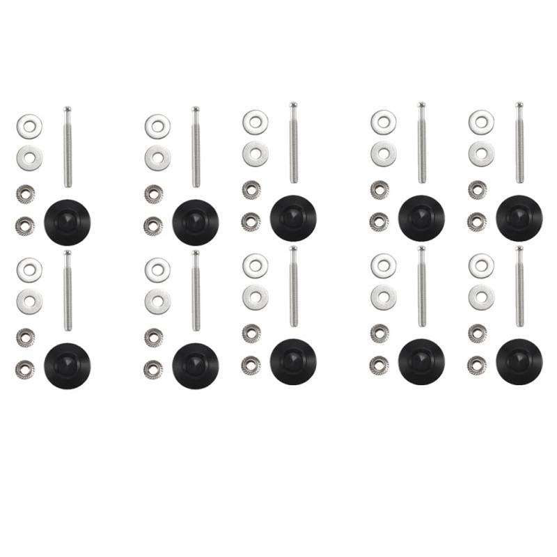 Boddceto 10 X Motorhaubenverriegelungsstifte, Stoßstangen-Clip-Kits, Druckknopf, Schnellverschluss, Motorhaubenstifte, Verriegelungsclip, 30 mm, Schwarz von Boddceto