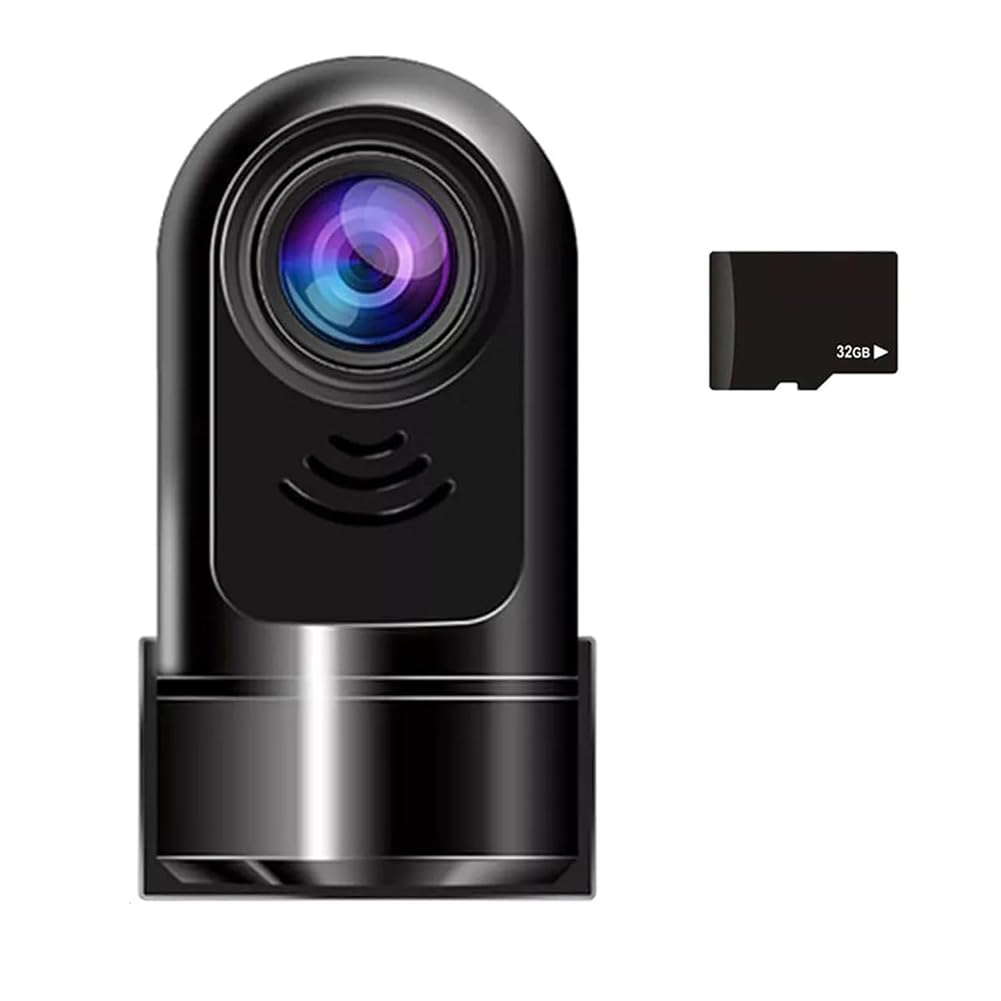 Boddceto 1080P HD 360° Drehbare Mini-ADAS-Dashcam, Auto-Dashcam mit 32 GB-Karte, 24-Stunden-Parkmodus/Nachtsicht/Bewegungserkennung von Boddceto