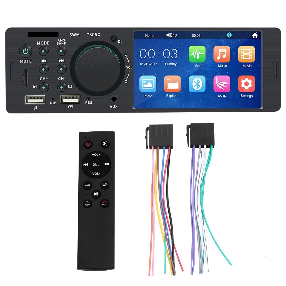 Boddceto 4,1-Autoradio, Touchscreen, Bluetooth, Musik, Freisprecheinrichtung, MP5-Player, TF-USB-Aufladung, Fernbedienung, Musik-Audiosystem, Einfach zu Bedienen von Boddceto