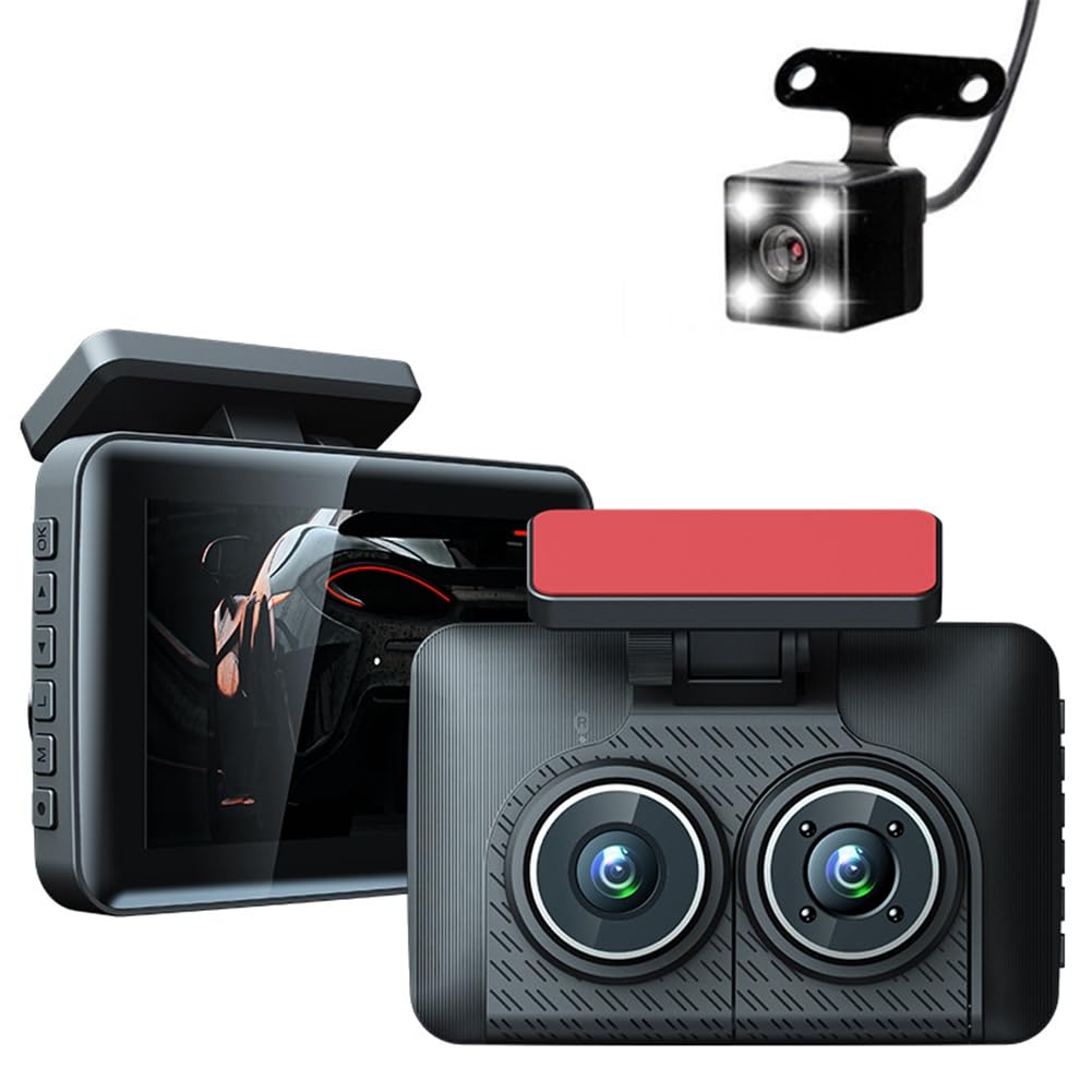 Boddceto 4 IPS HD 1080P Auto DVR Recorder Dashcam IR Nachtsicht Weitwinkel Parkmonitor Kamera Front-Innen-Rückkamera von Boddceto