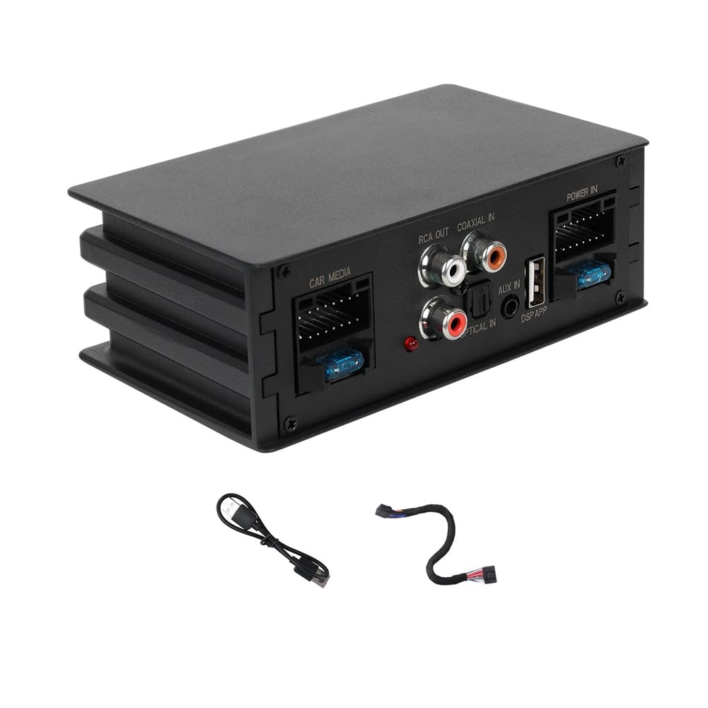 Boddceto Digitaler Signalprozessor Fürs Auto, Verstärker für Radio, Stereo, Subwoofer mit Glasfaser-Eingang, Plug and Play von Boddceto