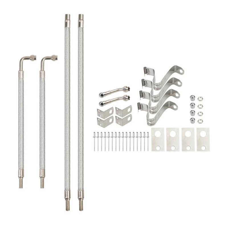 Boddceto Dually-Ventilschaftverlängerungs-Set, Geflochtene Ventilschaftverlängerung, Passend für 16- Bis 19-1/2-Zwillingsräder, Reifenventilverlängerung von Boddceto