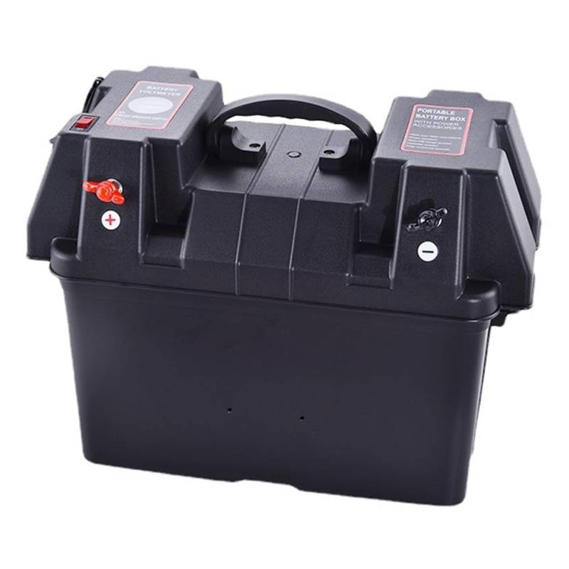 Boddceto Intelligente Batteriebox, 12-V-Marinegehäuse, Mehrfachanschluss und Leistungsschalter für Trolling-Motor, Wohnmobil, Batteriefachbox von Boddceto