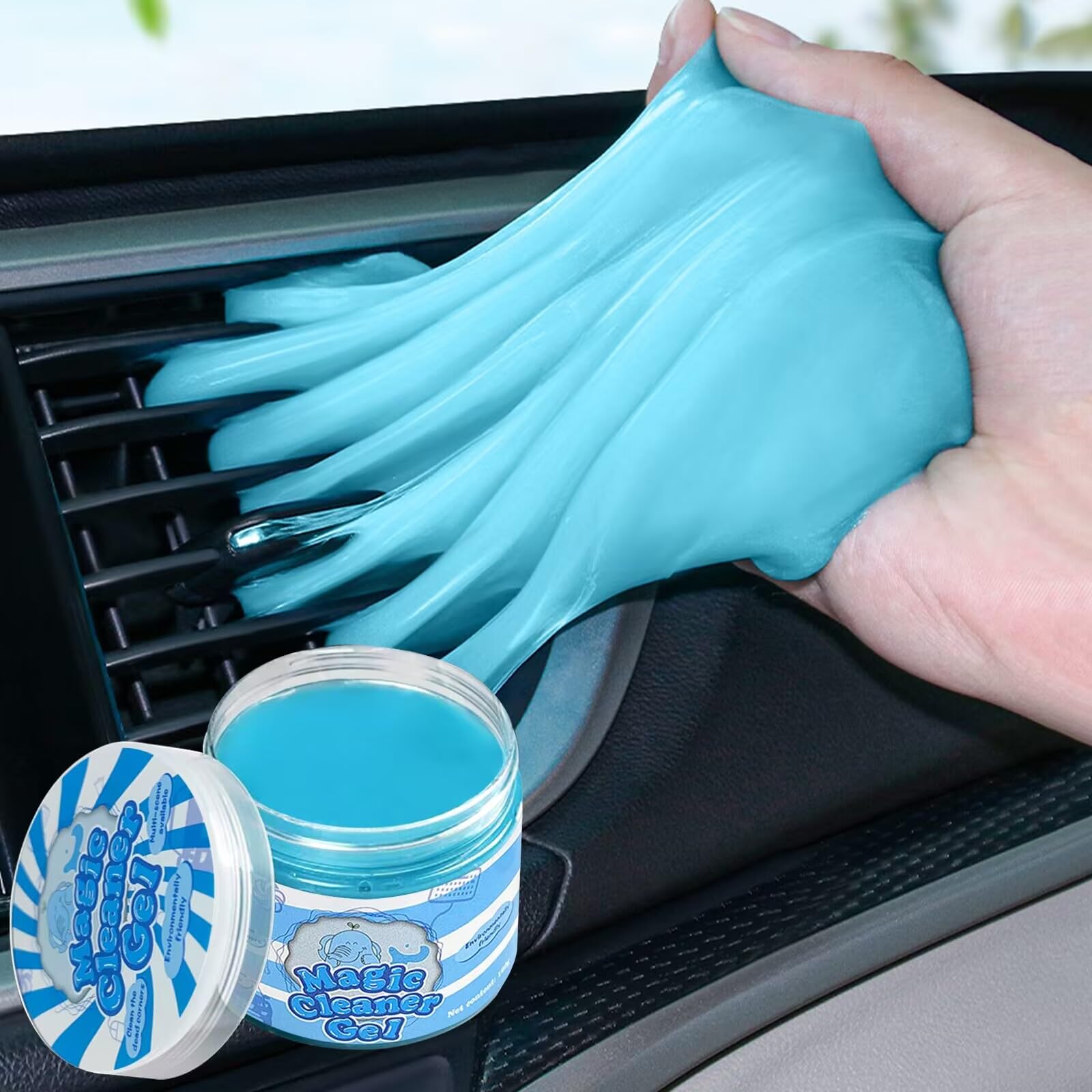 160g Reinigungsgel Auto, Tastatur Reinigungsgel, Universal Reusable Reinigungsgel für den Innenraum, Universal Dust Cleaner, Für Auto Entlüftungsöffnungen Auto Cameras, Drucker,Computer(Blau)-160g von Bodiiwuliu