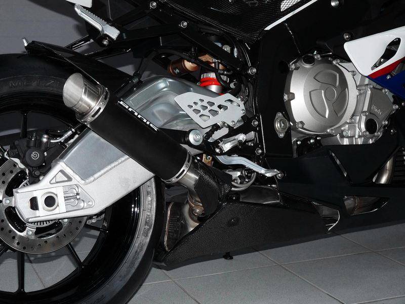 Sport Auspuff Bodis GP1-R Edelstahl Black 250mm BMW S 1000 RR Bj. 2009-2014 von Bodis