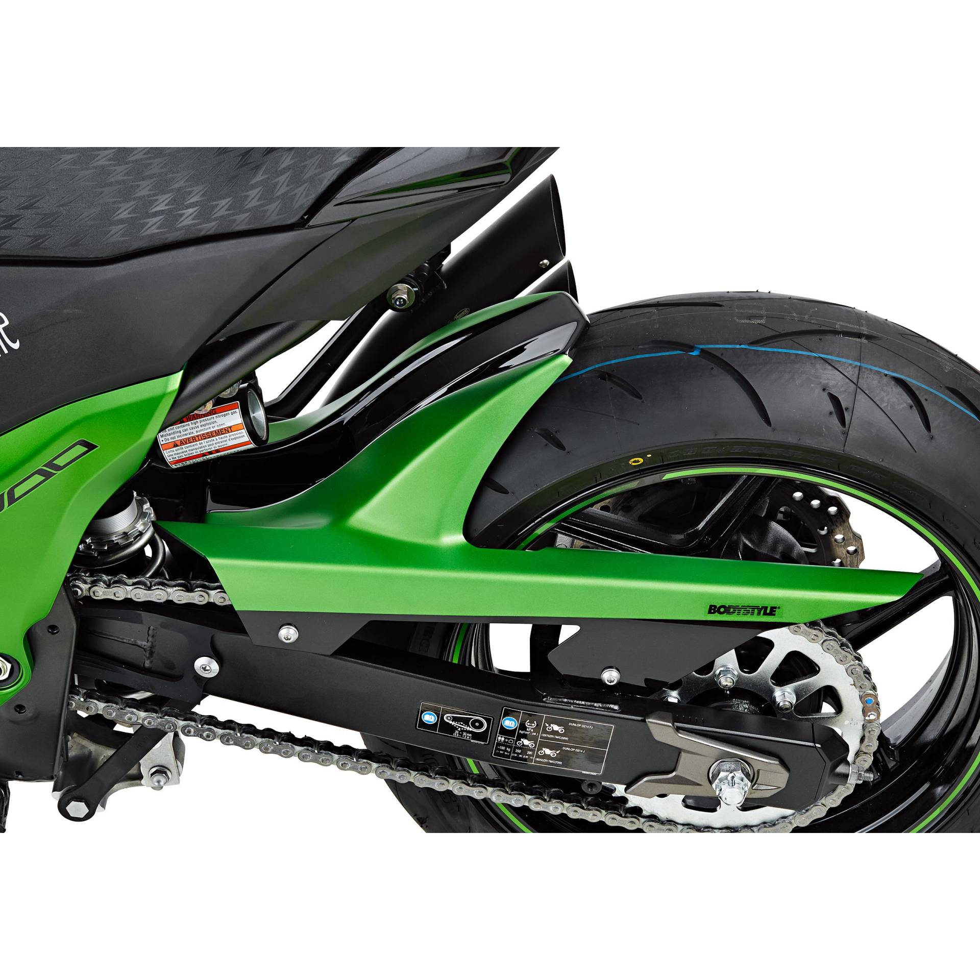 Bodystyle Hinterradabdeckung Sportsline Kawasaki Z 800 /e grün/schwarz von Bodystyle