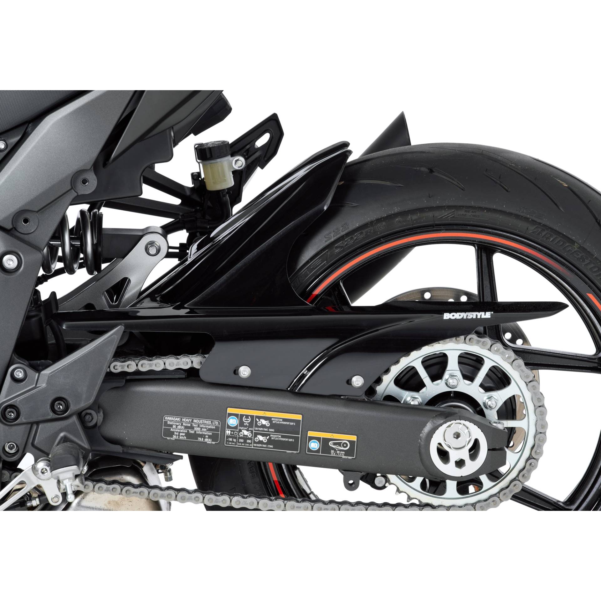 Bodystyle Hinterradabdeckung Sportsline schwarz für Kawa Ninja 1000 SX von Bodystyle