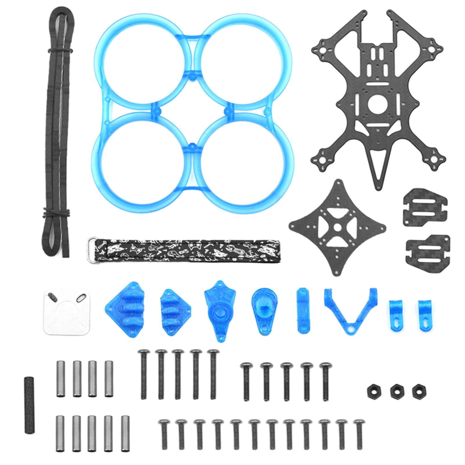 2,5-Zoll-Carbonfaser-Inverted-Rack-Rahmen für FPV-Drohne, 112 mm Radstand, mit ABS-Antikollision (Blue) von Bognajin