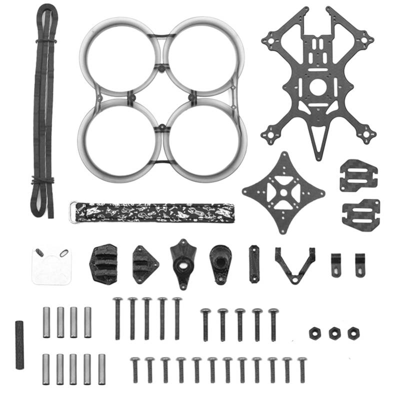 2,5-Zoll-Carbonfaser-Inverted-Rack-Rahmen für FPV-Drohne, 112 mm Radstand, mit ABS-Antikollision (Gray) von Bognajin