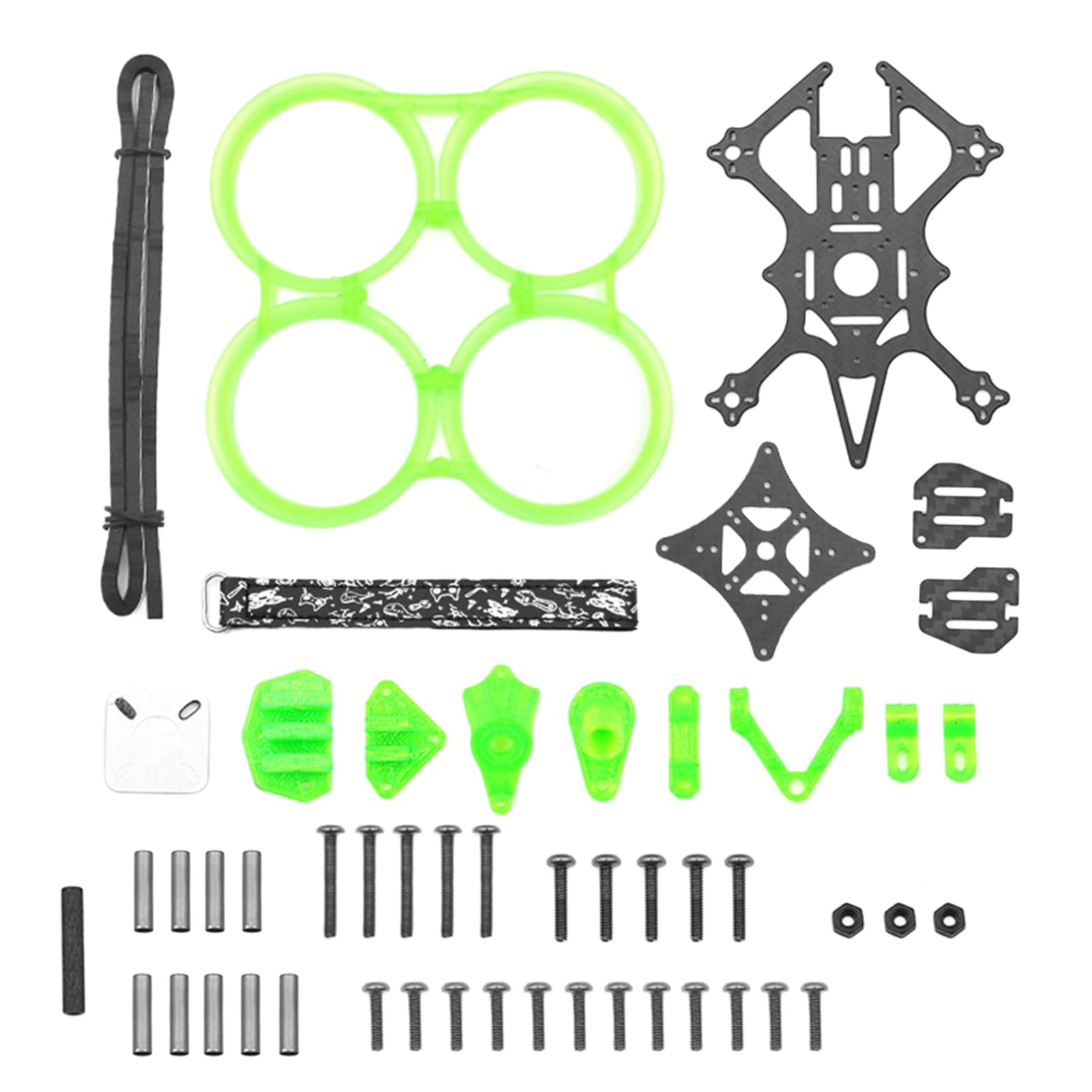 2,5-Zoll-Carbonfaser-Inverted-Rack-Rahmen für FPV-Drohne, 112 mm Radstand, mit ABS-Antikollision (Green) von Bognajin