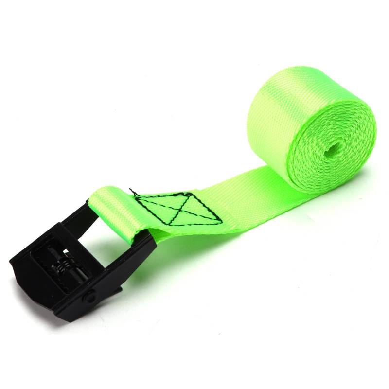 2 Stück Hochleistungs-Zurrgurte, Fluoreszierendes Grün, 25-mm-Nylon-Spanngurte mit Schnallen aus Zinklegierung, hochfeste Befestigung, zur Ladungssicherung (1m / 3.3ft) von Bognajin