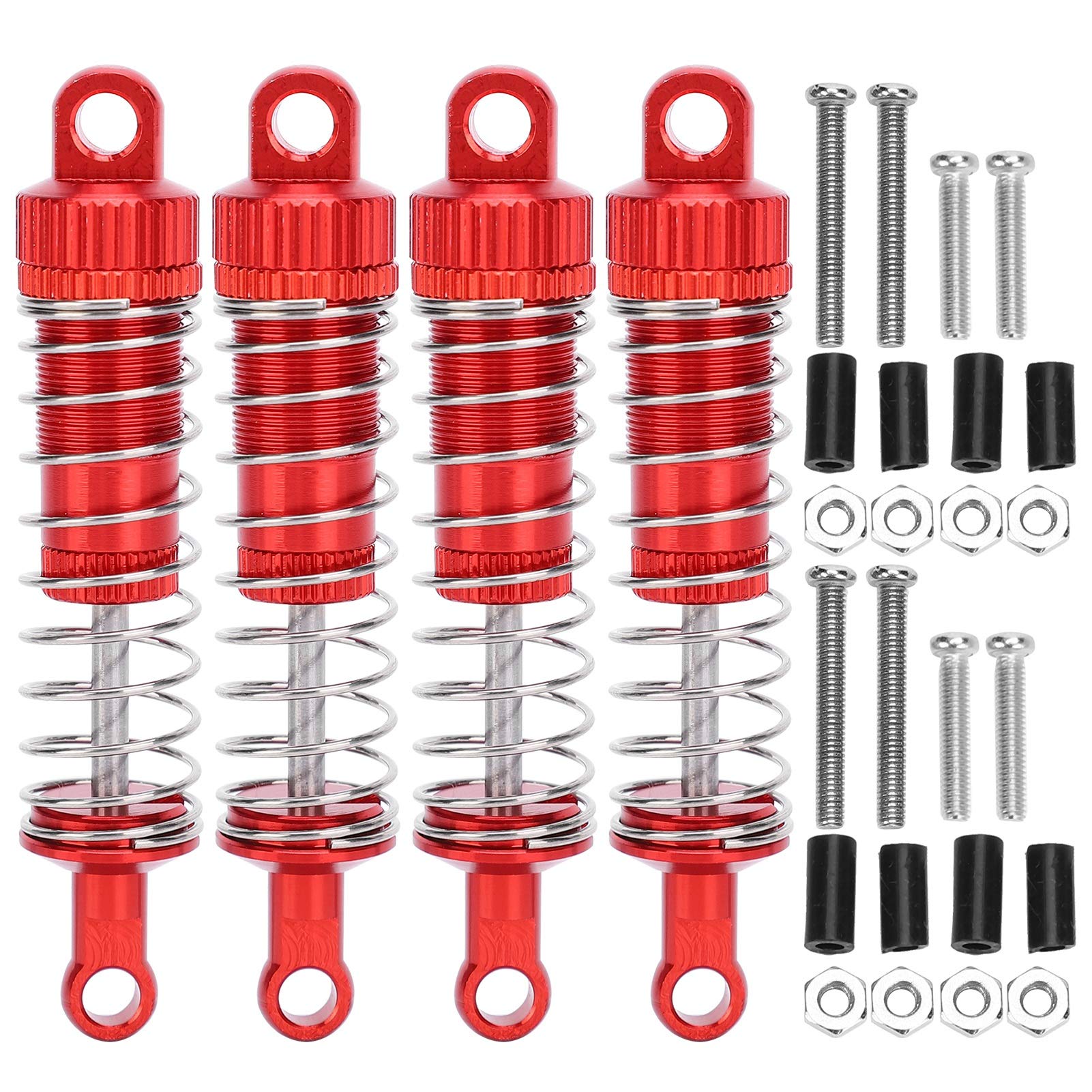 4-teiliges Set Stoßdämpfer aus Aluminiumlegierung, Federdämpfer für MN 1/12 D90 RC-Auto, reibungsloses Fahrzubehör mit präzisem Design, einfache Installation, robustes Material, (Red) von Bognajin