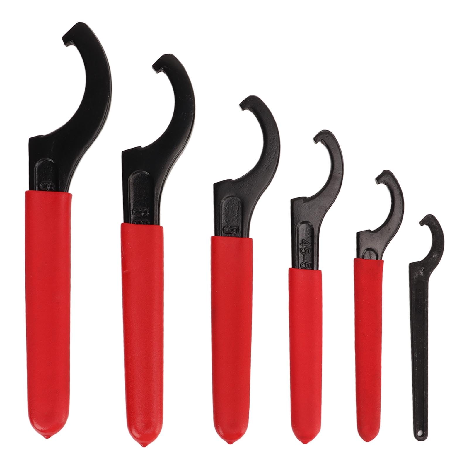 Bognajin 6PCS Coil Over Wrenches Set, C Shape Alloy Steel Tools with Rubber Handle, for Adjusting Coil Vibration, Includes Different Sizes for Various Usage Needs von Bognajin