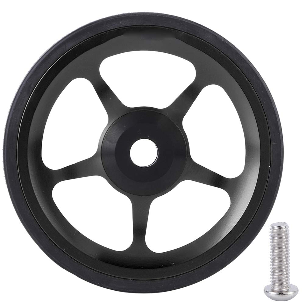 Easy Wheel Faltrad-Zubehör, Aluminium-Schubrad mit Befestigungsschraube, 60 mm Durchmesser, 4 Farben erhältlich, für Radfahrer, sanfte Drehung, verschleißfest (Black) von Bognajin