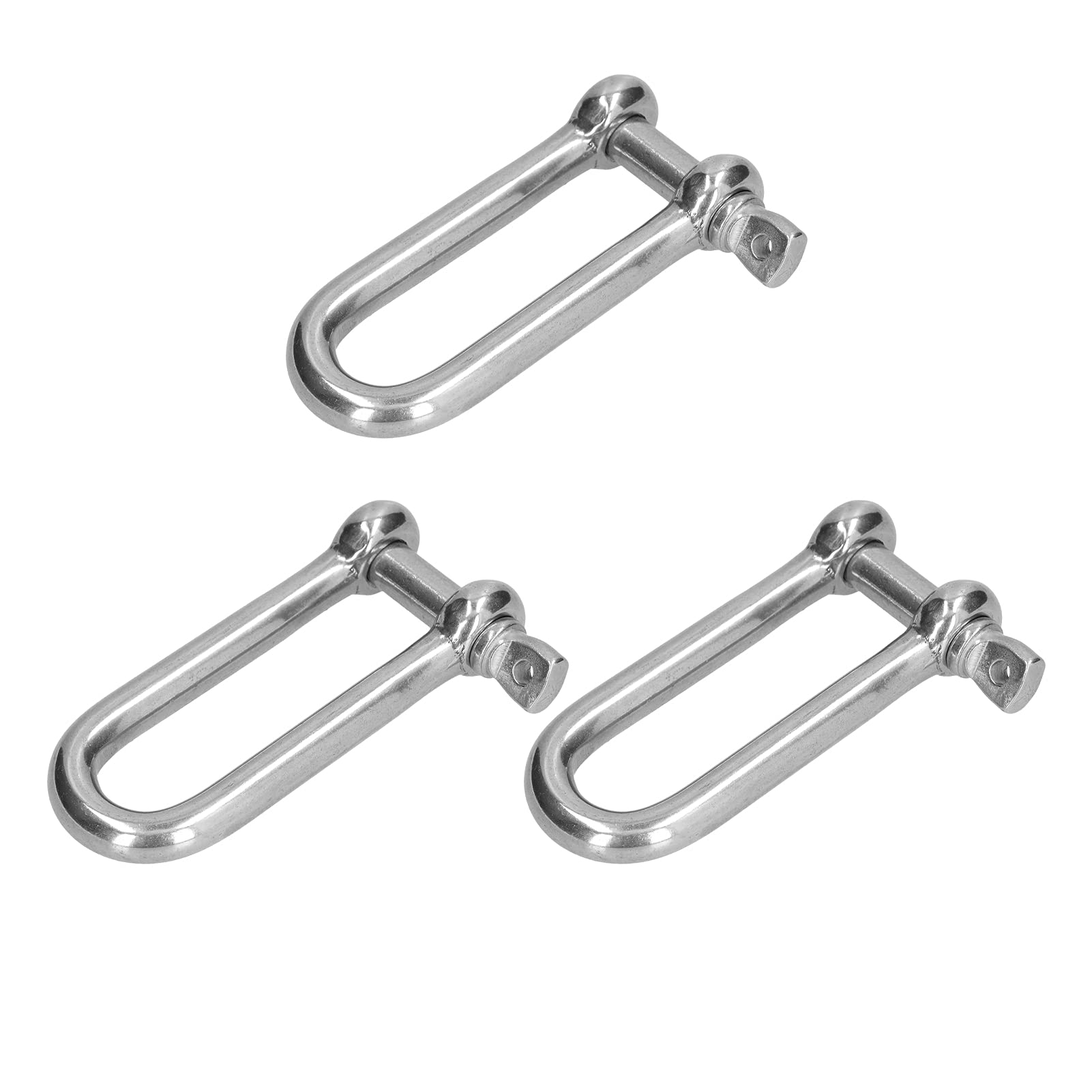 Long D Shackle 304 Stainless Steel, Anchor Screw Pin Chain Wire Rope Connector, High Gloss, Large Load Bearing, Easy Disassembly for Electric Power Metallurgy Ma (3pcsM12) von Bognajin