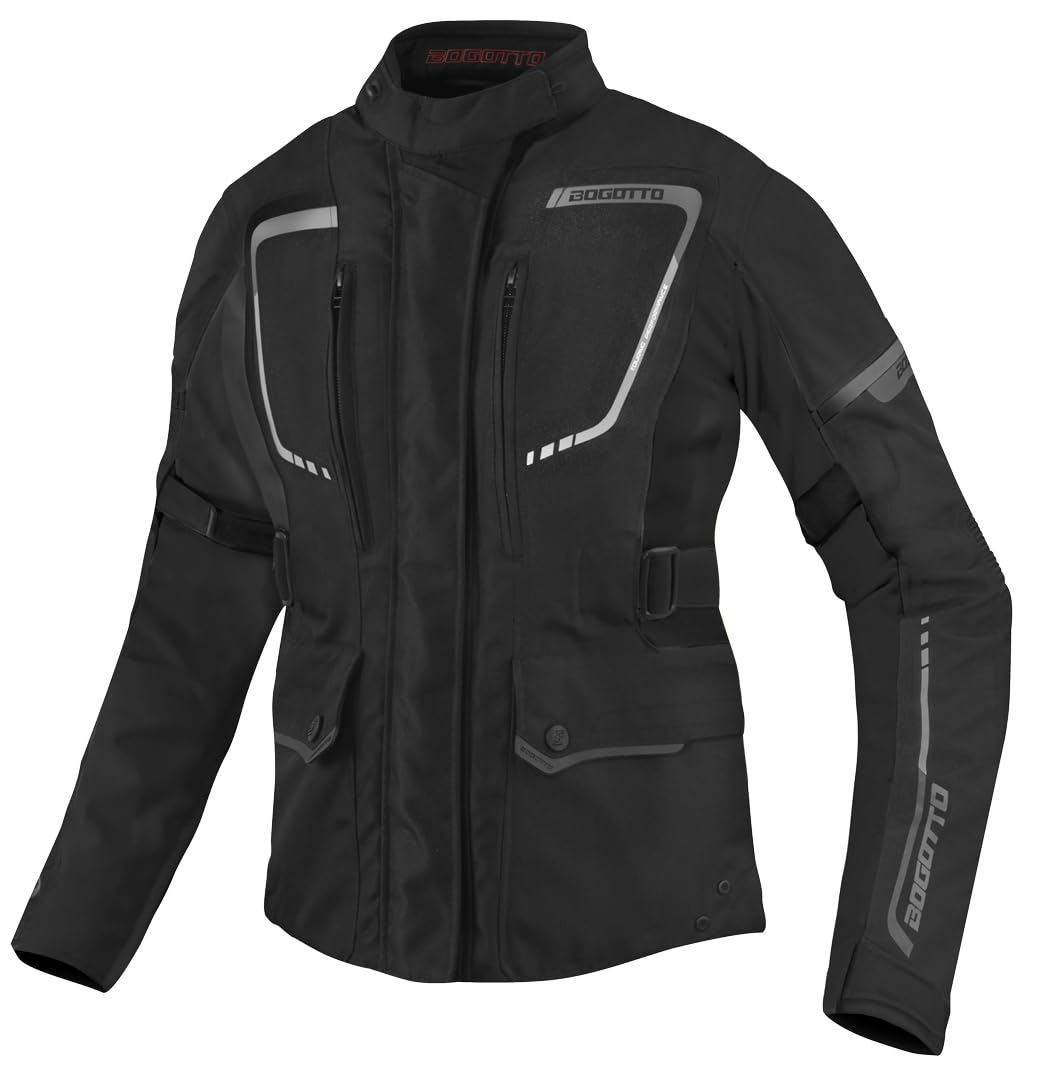 Bogotto Azury 2in1 wasserdichte Damen Motorrad Textiljacke, schwarz, 2XL von Bogotto