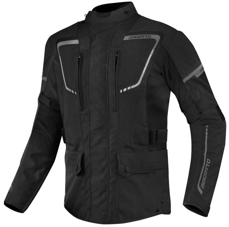 Bogotto Azury 2in1 wasserdichte Motorrad Textiljacke, schwarz, 2XL von Bogotto