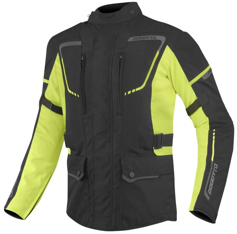 Bogotto Azury 2in1 wasserdichte Motorrad Textiljacke, schwarz/neon, 2XL von Bogotto