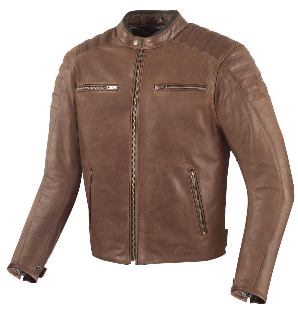 Bogotto B-Nimble Motorrad Lederjacke, braun, 48 von Bogotto