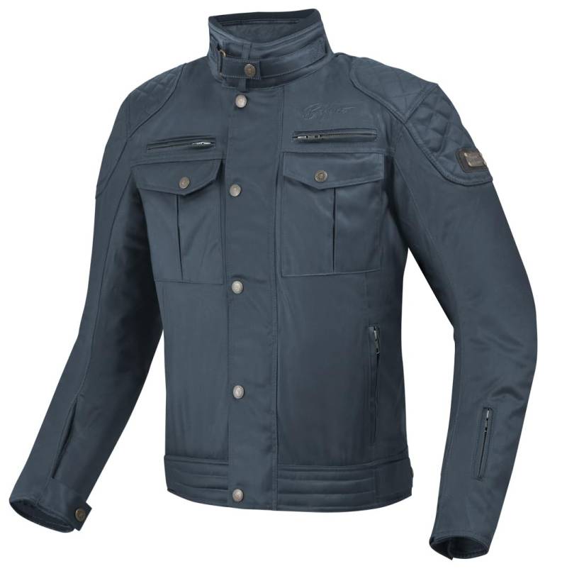 Bogotto Barton wasserdichte Motorrad Wachsjacke, marineblau, L von Bogotto