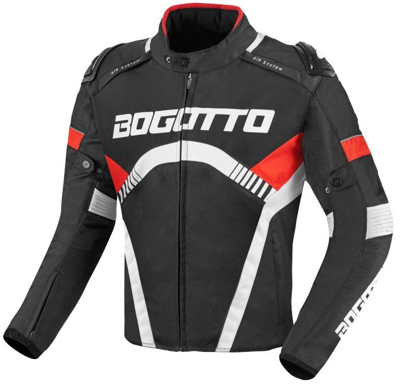 Bogotto Boomerang Wasserdichte Motorrad Textil Jacke, schwarz/rot, L von Bogotto