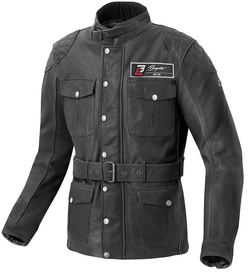 Bogotto Bristol Motorrad Lederjacke, schwarz, 52 von Bogotto