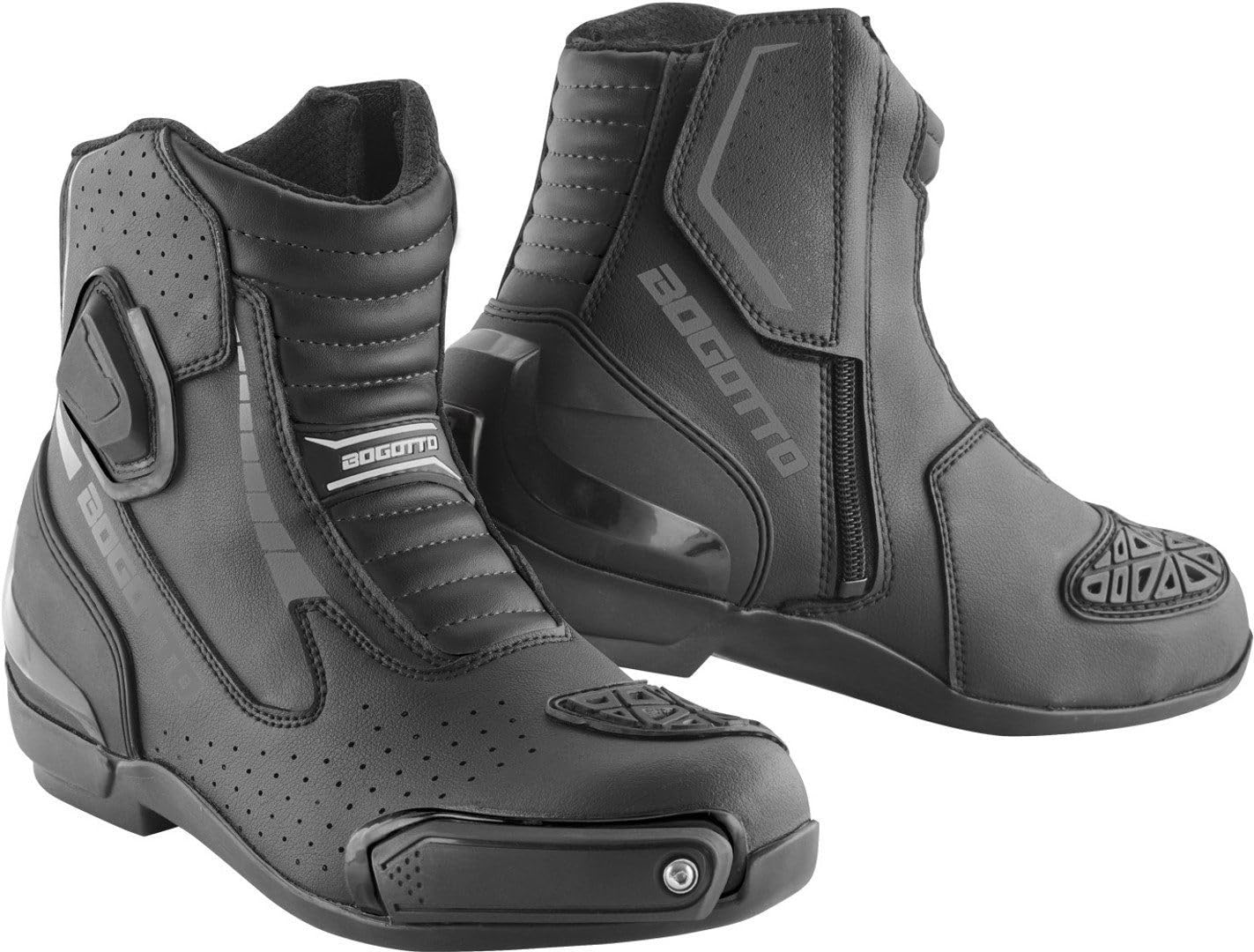 Bogotto Cartagena perforierte Motorrad Stiefel, schwarz, 40 von Bogotto