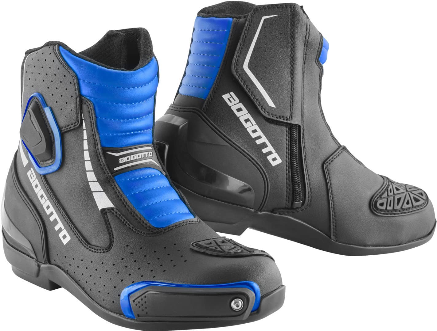 Bogotto Cartagena perforierte Motorrad Stiefel, schwarz/blau, 39 von Bogotto