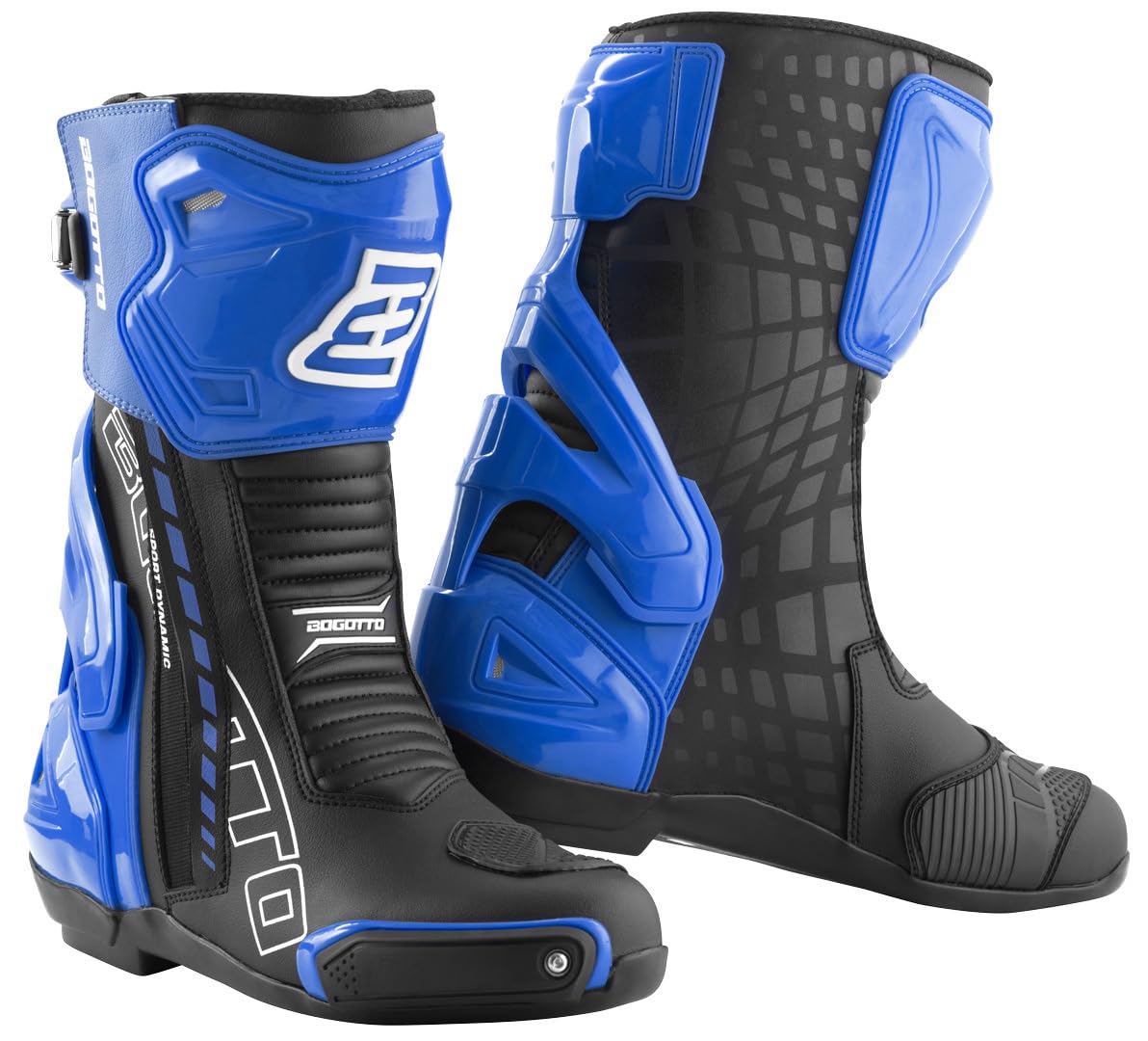 Bogotto Donington Motorrad Stiefel, schwarz/blau, 42 von Bogotto