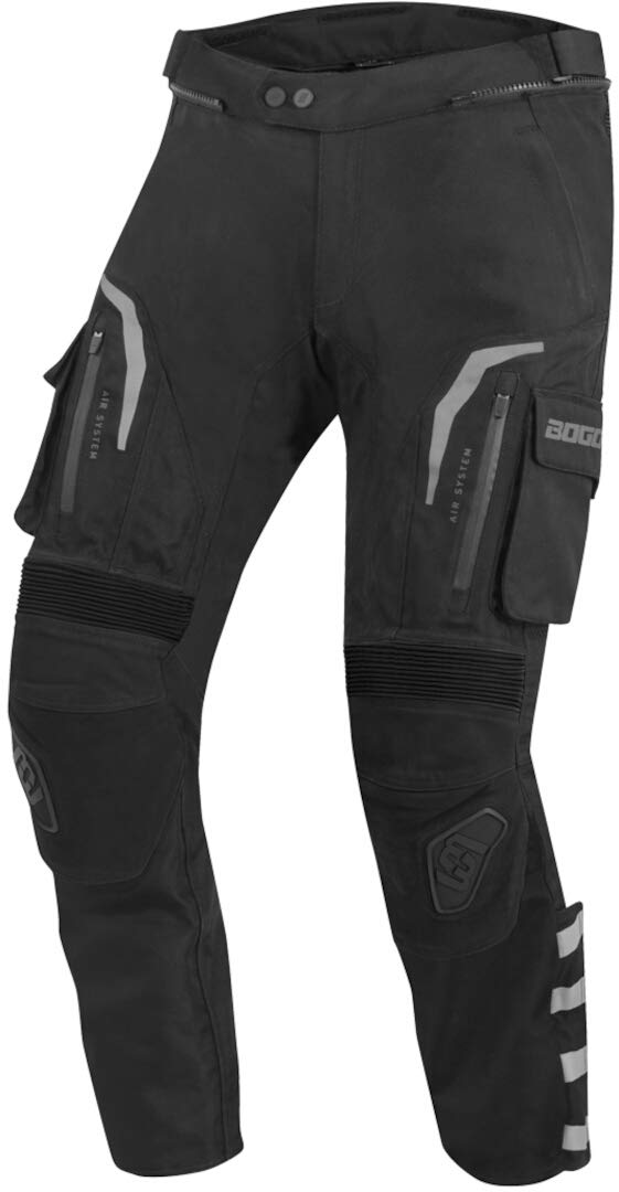 Bogotto Explorer-Z wasserdichte Motorrad Leder-/Textilhose, schwarz, L von Bogotto