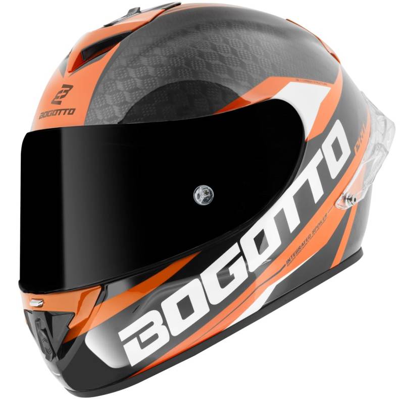 Bogotto FF104 SPN Carbon Helm, orange/schwarz, M von Bogotto