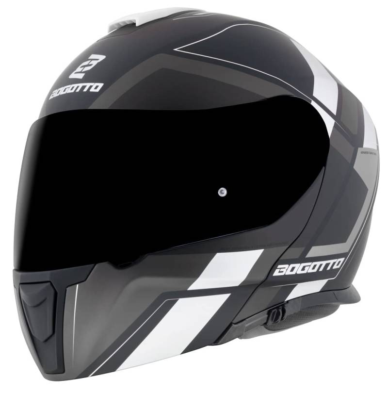 Bogotto FF403 Murata Klapphelm, weiß/schwarz/grau, S (55/56) von Bogotto