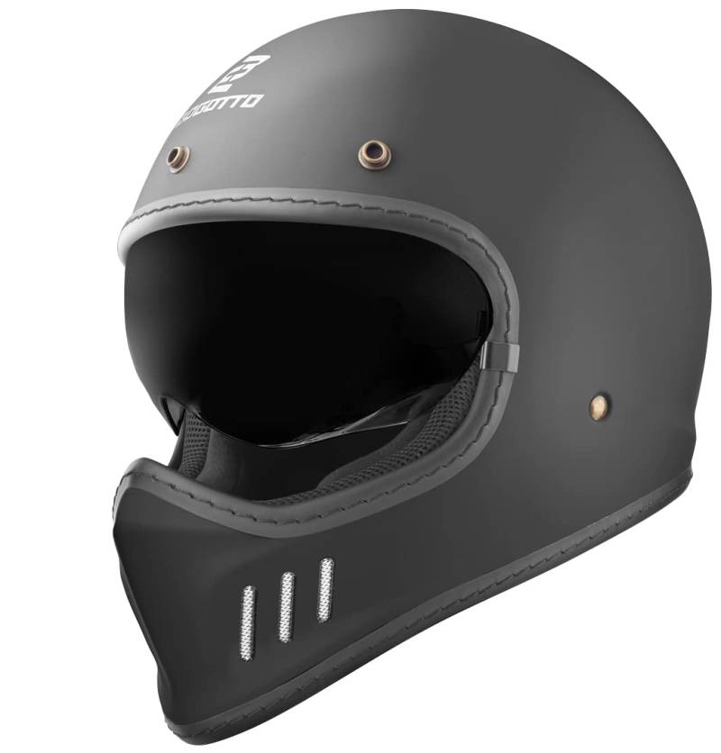 Bogotto FF980 Caferacer Cross Helm, schwarz matt, 2XL von Bogotto