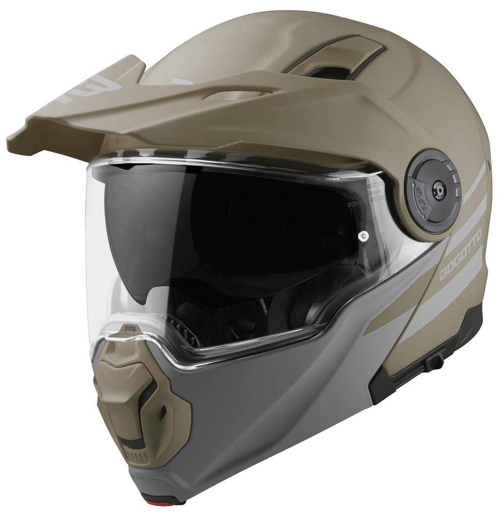 Bogotto FG-102 Fiberglas Klapphelm, braun matt, 2XL von Bogotto