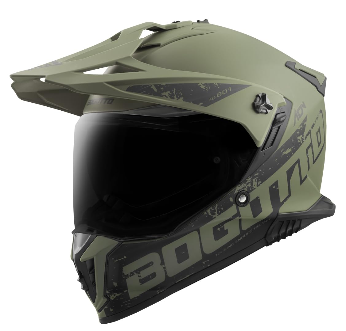 Bogotto FG-601 Fiberglas Enduro Helm, grün matt, S von Bogotto