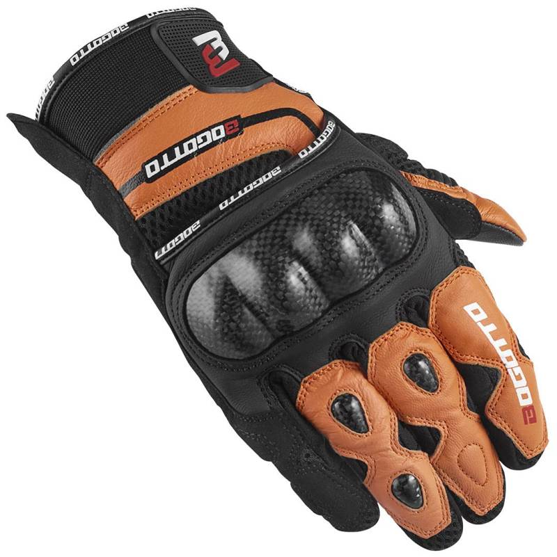 Bogotto Flint Motorradhandschuhe, schwarz/orange, 2XL von Bogotto