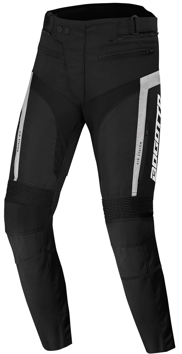 Bogotto GPX wasserdichte Motorrad Textilhose, schwarz/weiß, XL von Bogotto