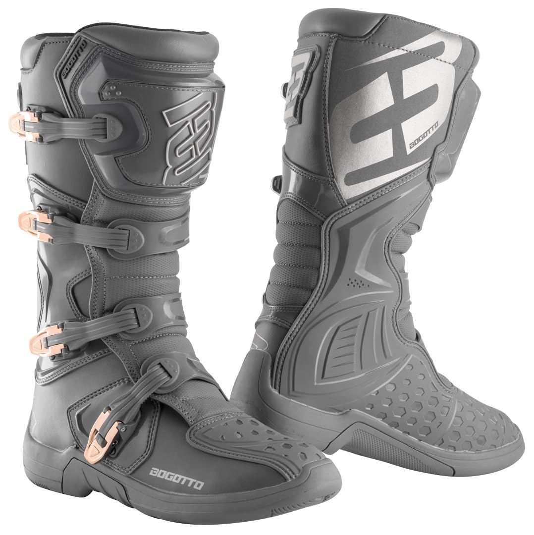 Bogotto MX-5 Motocross Stiefel, grau, 43 von Bogotto