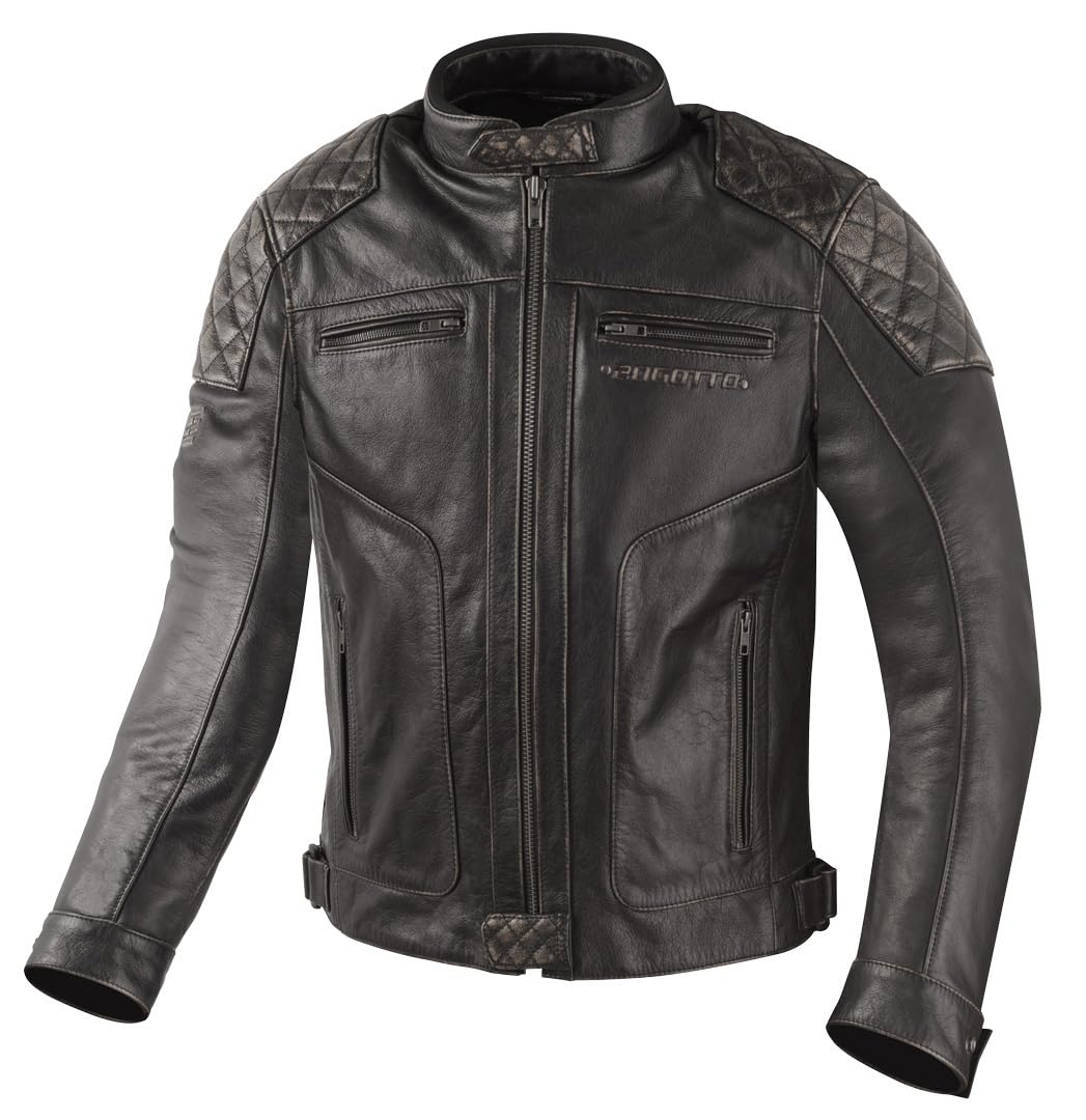 Bogotto Quick-R Motorrad Lederjacke, schwarz, 52 von Bogotto