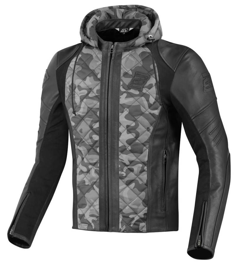 Bogotto Radic Motorrad Leder-/Textiljacke, grau/camouflage, 2XL von Bogotto