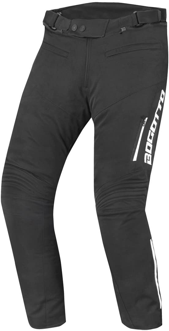 Bogotto Sparrow Wasserdichte Motorrad Textilhose, schwarz/weiß, XL von Bogotto