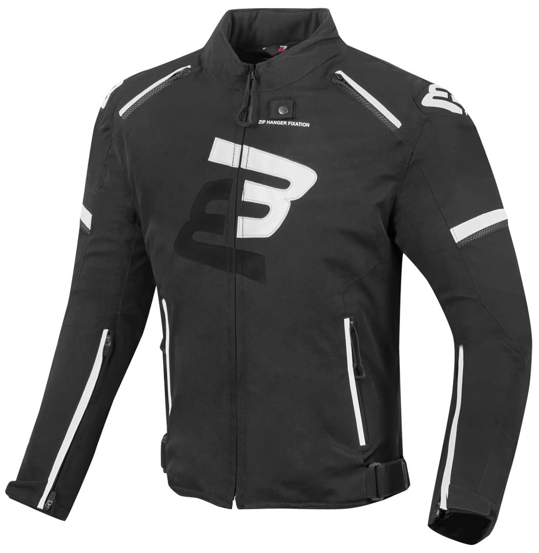 Bogotto Sparrow Wasserdichte Motorrad Textiljacke, schwarz/weiß, XL von Bogotto