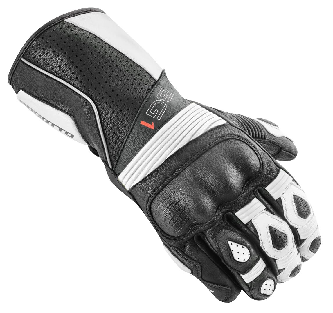 Bogotto Sprint perforierte Motorradhandschuhe, schwarz/weiß, 2XL von Bogotto