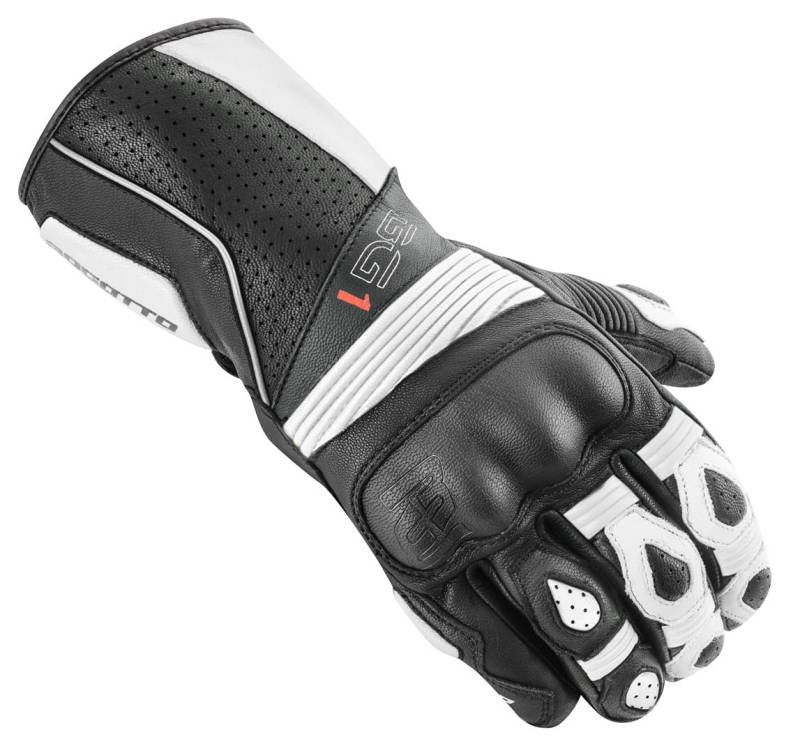 Bogotto Sprint perforierte Motorradhandschuhe, schwarz/weiß, M von Bogotto