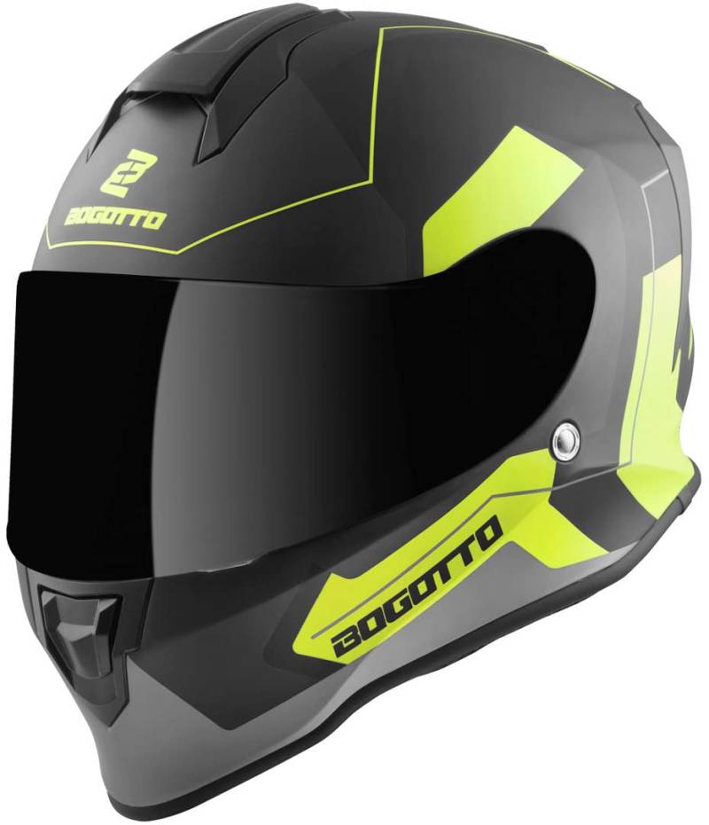 Bogotto V151 Sacro Helm, schwarz matt/neon, XL von Bogotto